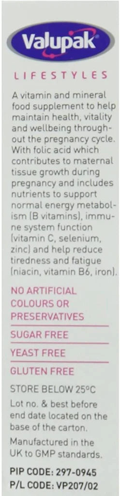 VALUPAK PREGNANCY LIFESTYLES 30 TABLETS