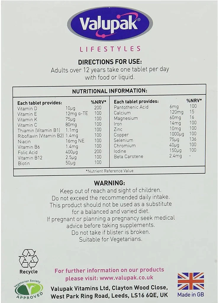 VALUPAK PREGNANCY LIFESTYLES 30 TABLETS