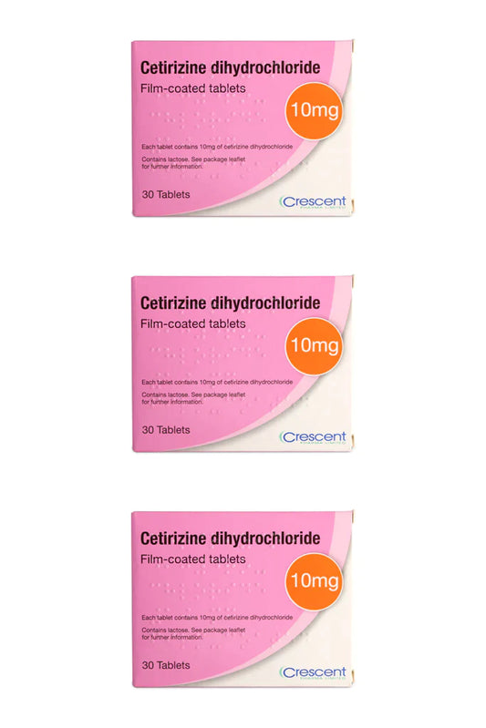 90 TABLETS CETIRIZINE DIHYDROCHLORIDE 10MG TABLETS HAY FEVER & ALLERGY RELIEF (3 MONTHS SUPPLY)