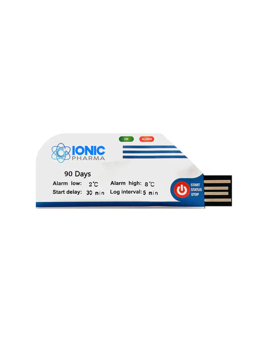 SINGLE USE, USB TEMPERATURE DATA LOGGER, COLD STORE 2-8°C, 90 DAYS, DISPOSABLE PDF REPORT