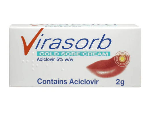 VIRASORB ACICLOVIR 5% W/W COLD SORE CREAM 2G